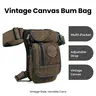 Holanew Vintage Style Canvas Drop Leg Bag - Men's Fanny & Belt Bag, Unisex Adults' Everyday Graphic Men's Accessory, Adjustable Strap, Multiple Pockets, Zip Closure, Durable Cotton Canvas, Outdoor Use