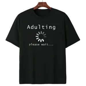 Adulting Loading Spinner Design Minimalist Tech Inspired Funny Adult Life Modern Streetwear T-Shirt
