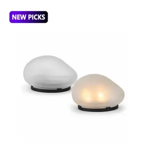 2 Pack Solar Pebble Lights Outdoor, Decorative LED Garden Stone Lights, Solar Powered Landscape Accent Lights for Pathway, Lawn, Patio, Yard and Flower Bed