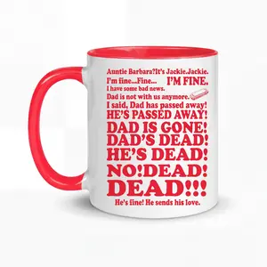 Roseanne Aunt Jackie Dad’s Dead Mug, Funny 90s TV Show Quote Coffee Cup, Retro Sitcom Humor Mug, Comedy Fan Gift