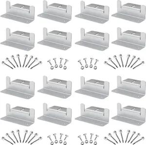 16 Units per Set Solar Panel Mounting Z Brackets, Solar Panel Mounting Brackets Lightweight Aluminum Corrosion-Free for RVs, Trailers, Boats, Yachts, Wall and Other Off Gird Roof