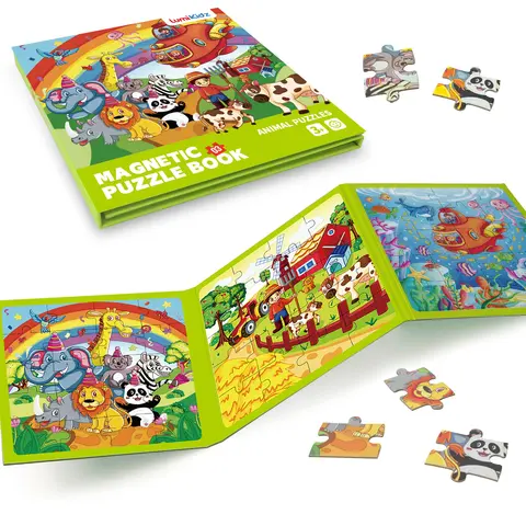 LumiKidz Magnetic Sudoku Puzzle - 60-Piece Animal/Farm/Underwater Scenes Magnets, Unisex Educational Toy for 2-7 Years (3-4 Years Included), Boys’ Children Development Travel-Size Compact Car Trip Learning Back to School Toy