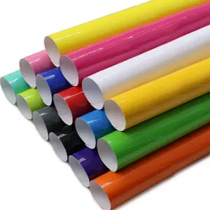 New 2026 50cm*600cm Glossy White Silver Black Vinyl Wrap Film RED BLUE Car Wrapping Film Foil Bubble Free For Car Bike Phone Console Skin car decor accessories