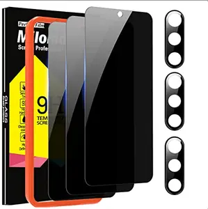 Milomdoi [3+3 Pack] for Samsung Galaxy S23 Plus S23+ Privacy Screen Protector Tempered Glass Accessories 3 Pack Privacy Screen Samsung Galaxy S23 Plus S23+ 3 Pack Camera Lens protector Case Friendly