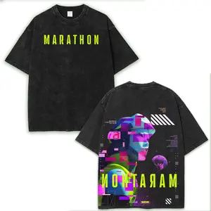 Marathon Bungie Glitch & Soltari Game Unisex Vintage Washed Cotton T-shirt, trending clothes, FPS Game men's t shirts graphic tee