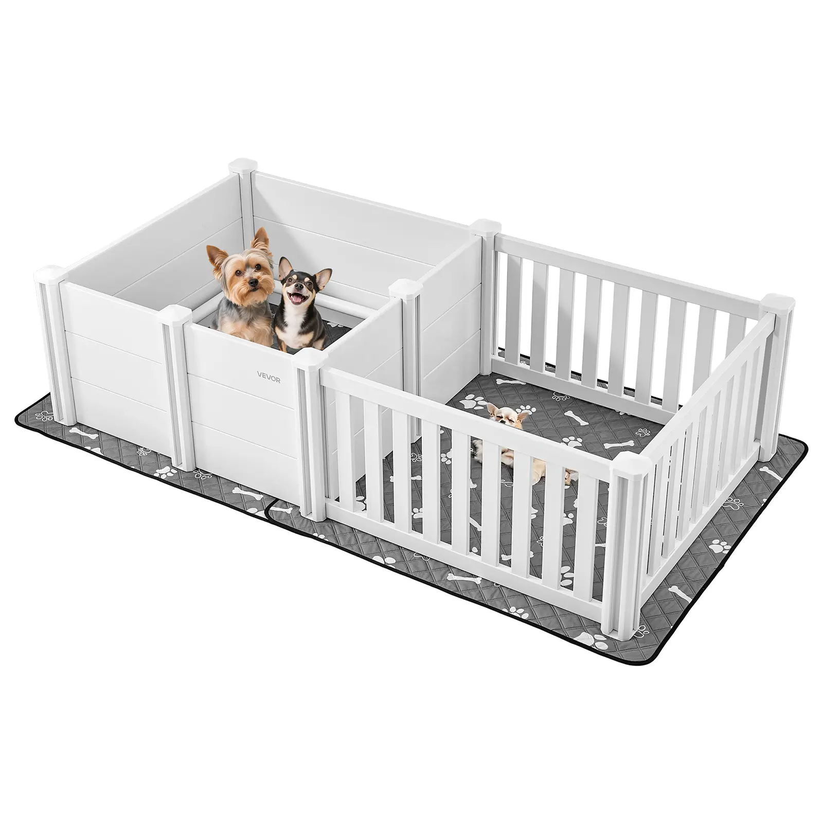 【SummerFinds】VEVOR Dog Whelping Box, 73x38x19.7 in, Plastic Dog Whelping Pen with Adjustable Height Door, Puppy Playpen with Waterproof Pee Pad, Easy to Clean, Durable Indoor Pet Birth Kit for Medium Sized Dogs