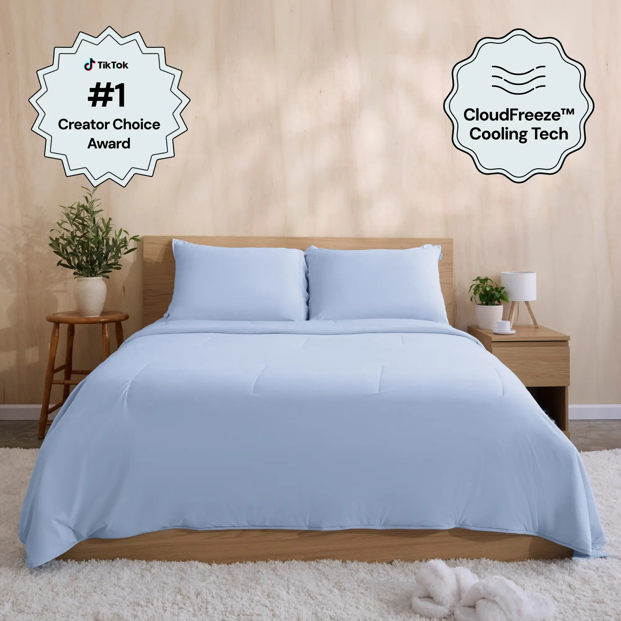 Comfrt | CloudFreeze Cooling Comfrter | Dual-Sided Cooling & Jersey Knit Comforter