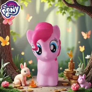 1PC Hasbro Officially Licensed My Little Pony Pinkie Pie Adorable Cartoon Character My Little Pony Pink Piggy Bank Princess Room Decor Dreamy and Cute Christmas Birthday Gift