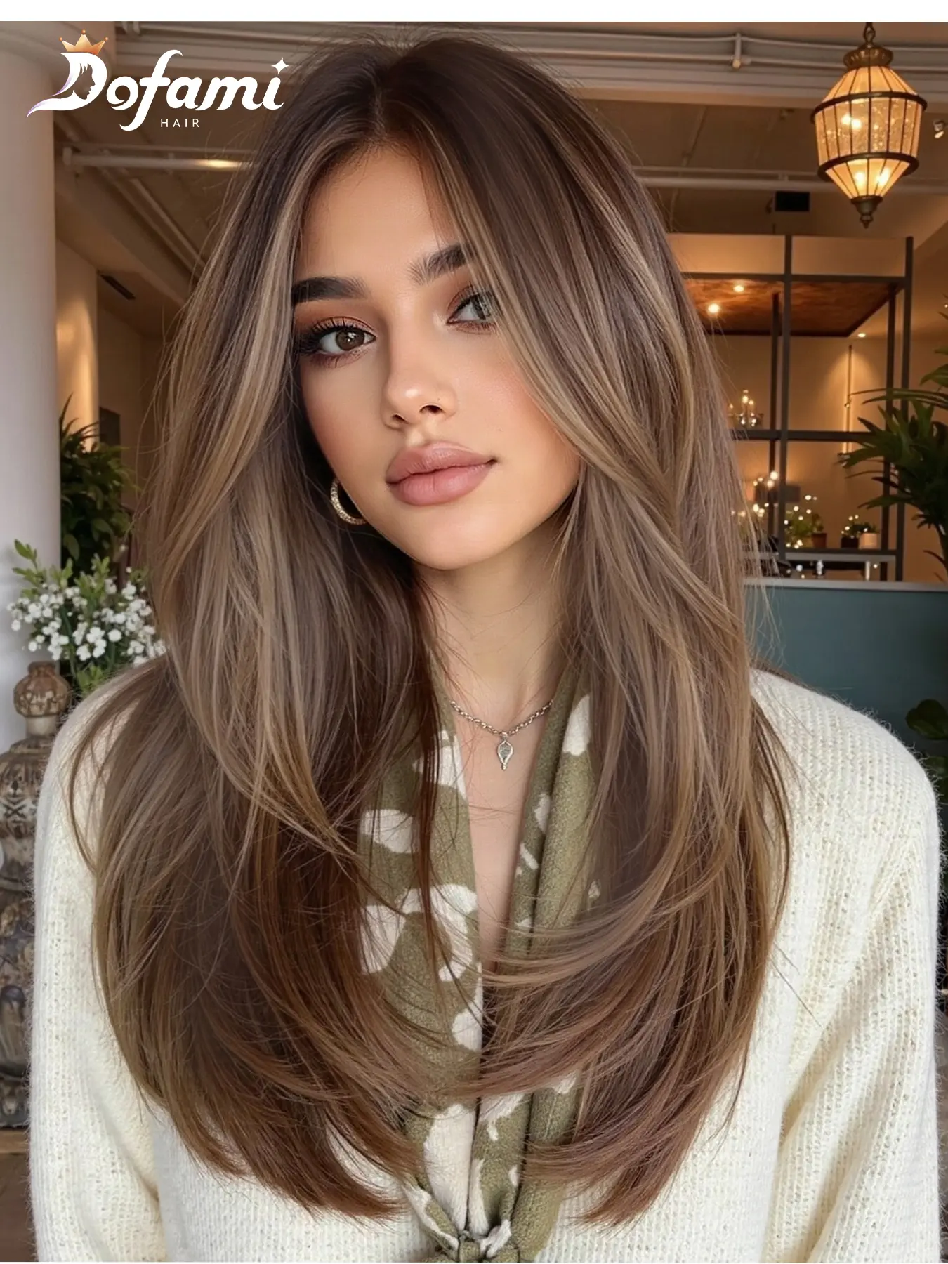 13x6 Large Area Lace Wig Layered Hair, Import Silk Smooth Natural Parting, Lightweight Breathable Daily Wear High Quality Wigs Lace Front Wig Layered Cut Wig Lace Straight Wigs