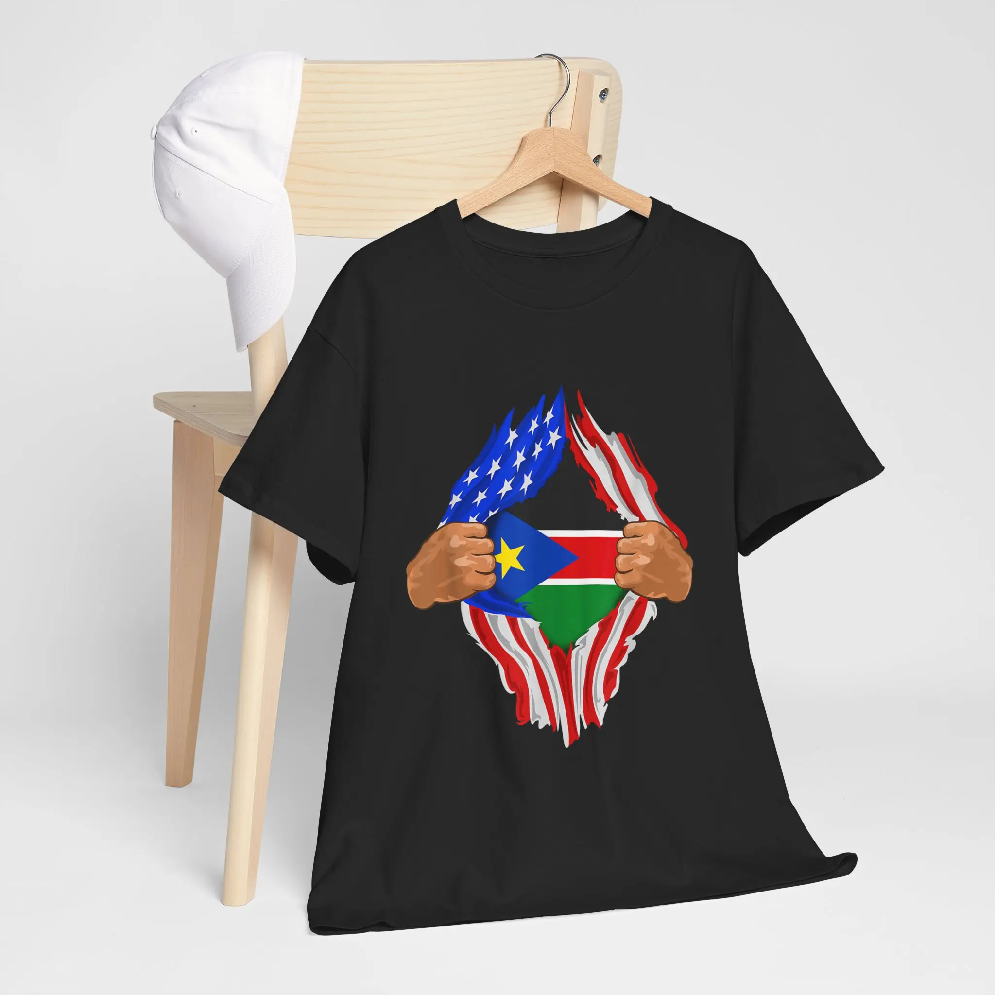 Sudanese Blood Inside Me T-Shirt South Sudan Flag Gift Unisex T-Shirt, Short-sleeve, Full Color Man Menswear