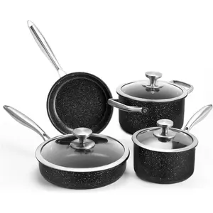 7Pcs Stainless Steel Nonstick Cookware Set with Frying & Saucepans, Dishwasher Safe, PFOS&PFOA Free