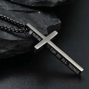 [Limited time event] Letter cross necklace personality versatile simple necklace pendant birthday gift