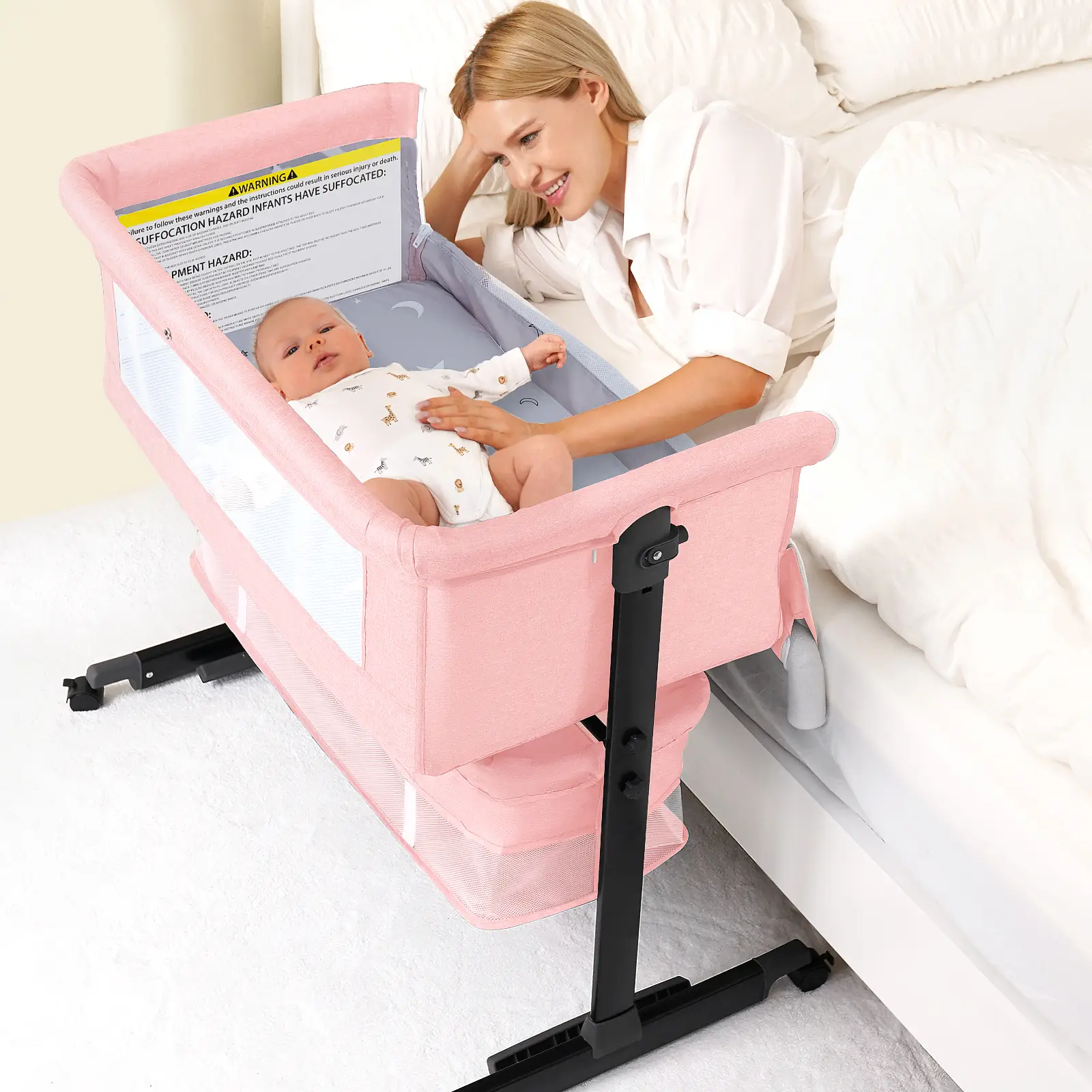 3 in 1 Baby bassinet bassinetbaby , Bedside Sleeper, Playpen, Easy Folding Portable Crib
