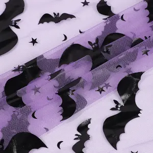 Black Bat Gold Foil Mesh, Halloween Ghost Festival Table Runner, Party Scene Decoration, Decorative Toy Hats and Capes