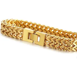 MILACOLATO Stainless Steel 12MM Two-strand Wheat Chain Bracelet for Men Punk Biker Bracelet,8.0-9.1 Inches Daily