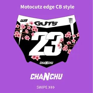Customizable Motocutz Edge Cherry Blossom style front number plate sticker - Made to order