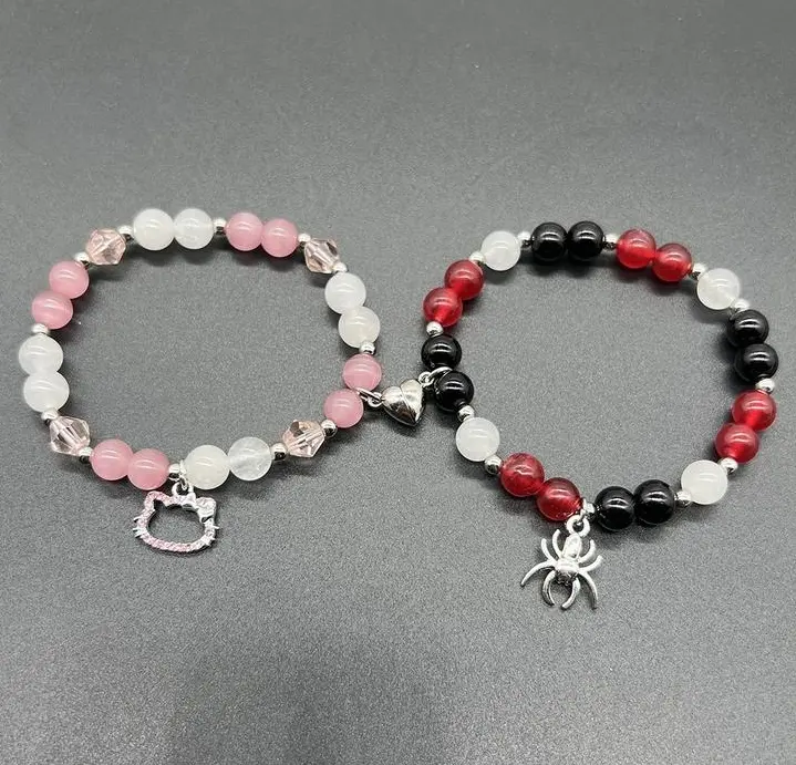 Spider Matching Friendship Bracelets for CouplesMagnetic Spider Matching Bracelets for 2 GF andBF Valentines Bracelets Jewelry Gifts for BFF Women Men Girls kids