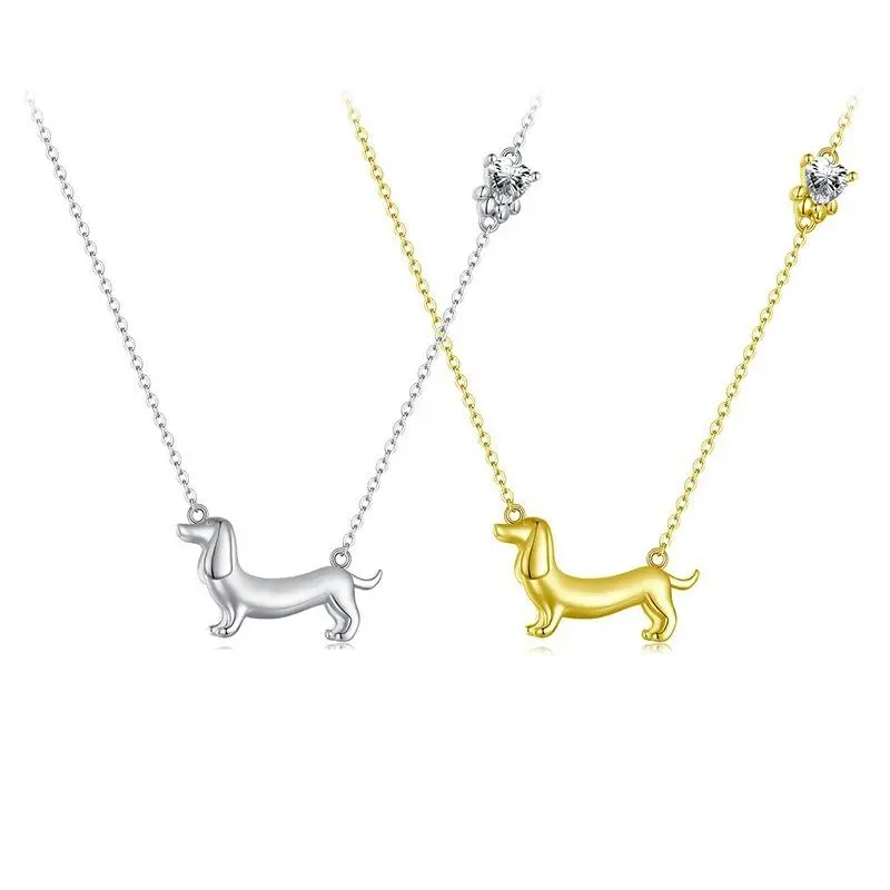 New Fashion Trend Cute Dachshund Necklace Versatile Personality Cute Girls Ladies Necklace