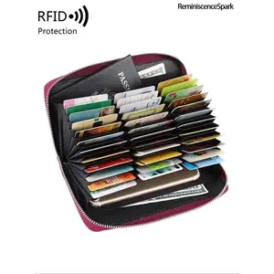 2026 New Solid Color Credit Card Holder for Women & Men – RFID Blocking Large Capacity Card Organizer, Casual Versatile Slim Design for Daily Commute & Travel Use
