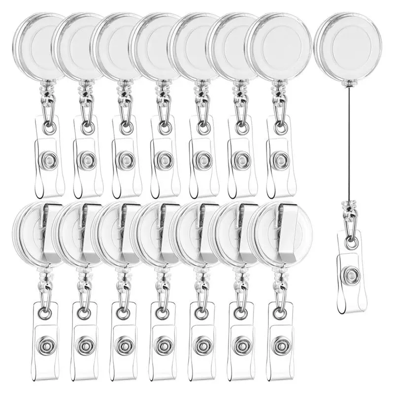 100 PCS Retractable Badge Reel Clips with Metal Belt Clip - ID Card Holder, Key Chain Hanger for Cycling Sports & Outdoor Leisure Use, Retractable Reel