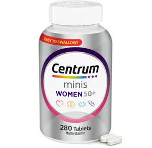 Centrum Minis Silver Women's Multivitamin for Women 50 Plus, Multimineral Supplement with Vitamin D3, B Vitamins, Non-GMO Ingredients, Supports Memory and Cognition in Older Adults - 280 Ct