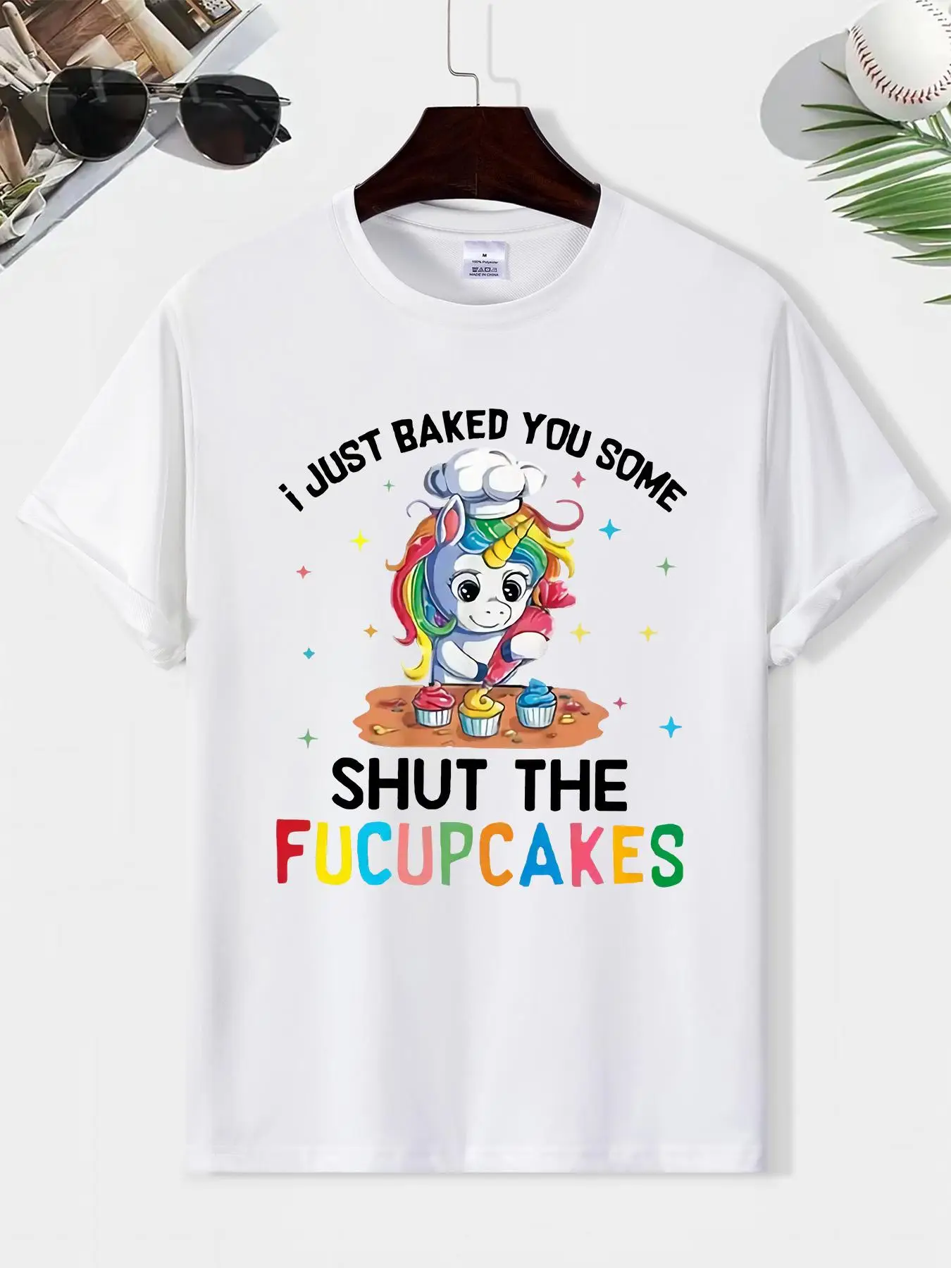 Men's Classic Cartoon & Letter Print Round Neck Tee, Regular Fit Summer Clothes, Comfort Short Sleeve Crewneck T-shirt for Daily Outdoor Wear, Casual