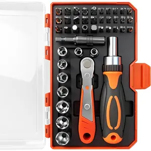 42 in 1 Ratcheting  Set with Rotating Handle, Ratchet Wrench Tool Kit for  Repair, Electronics, Household DIY - Portable Storage Case