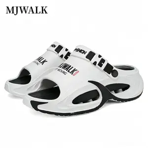 [MJWALK]Summer Mens Sandals & Slippers Indoor Outdoor Lazy Shoes Beach Sandals Soft Cushion Arch Support Non-Slip Durable Quick Drying Easy Clean 5cm Heel Height Nail