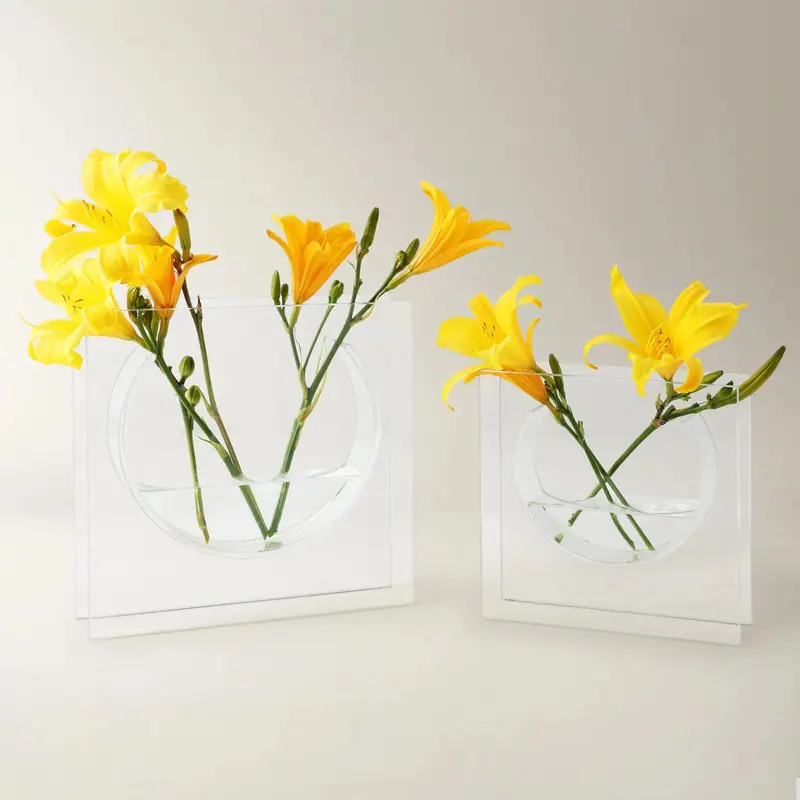 Z Gallerie Solaris Glass (Small: 8"W x 2"D x 8"H ; Large: 10"W x 2"D x 10"H) Decorative Vase Decoration Holder Bowl Ornaments Dining Table Centerpiece Vase Kit,summerwins