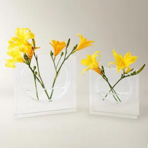 Z Gallerie Solaris Glass (Small: 8"W x 2"D x 8"H ; Large: 10"W x 2"D x 10"H) Decorative Vase Decoration Holder Bowl Ornaments Dining Table Centerpiece Vase Kit,summerwins