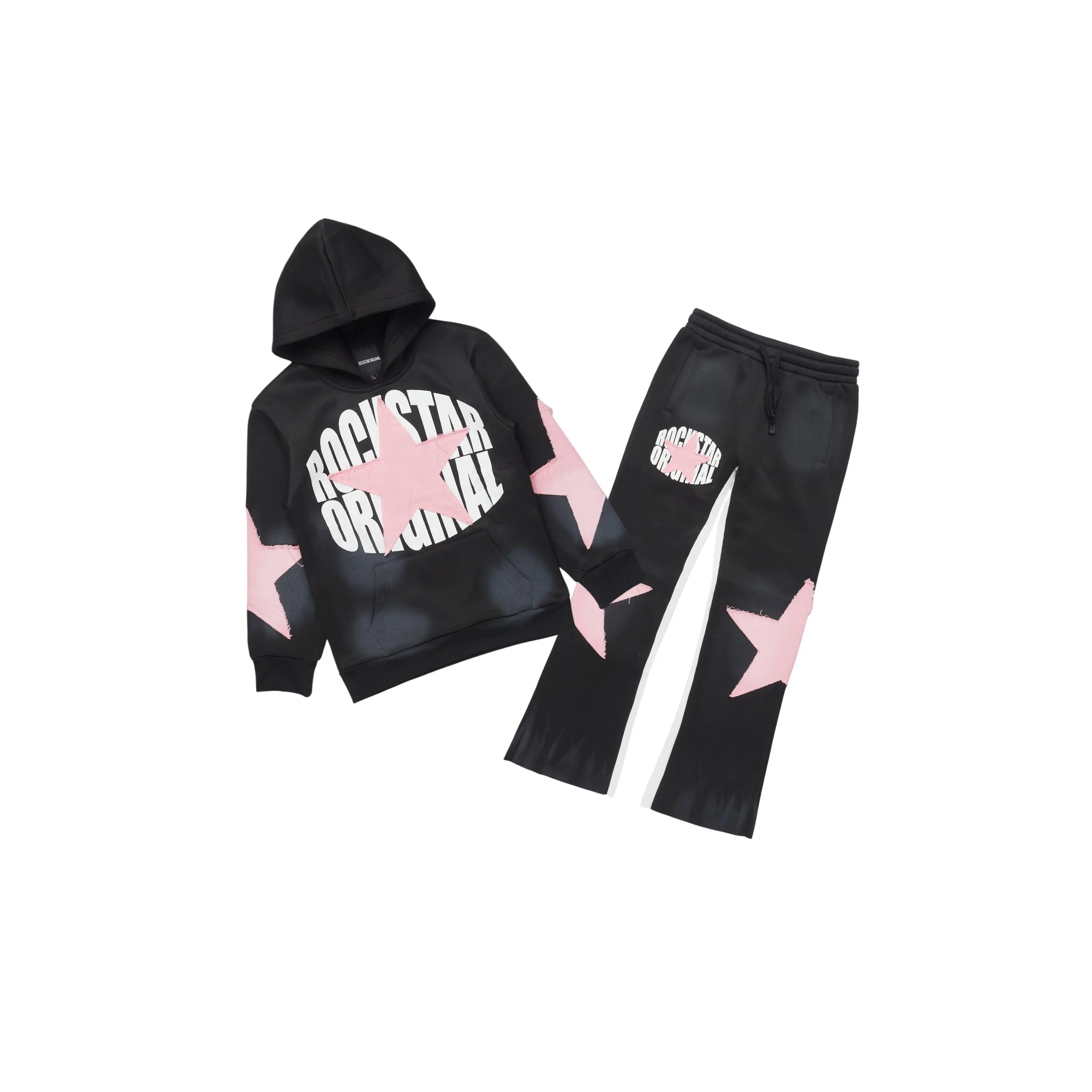 Girls Khaly Black/Pink Track Set
