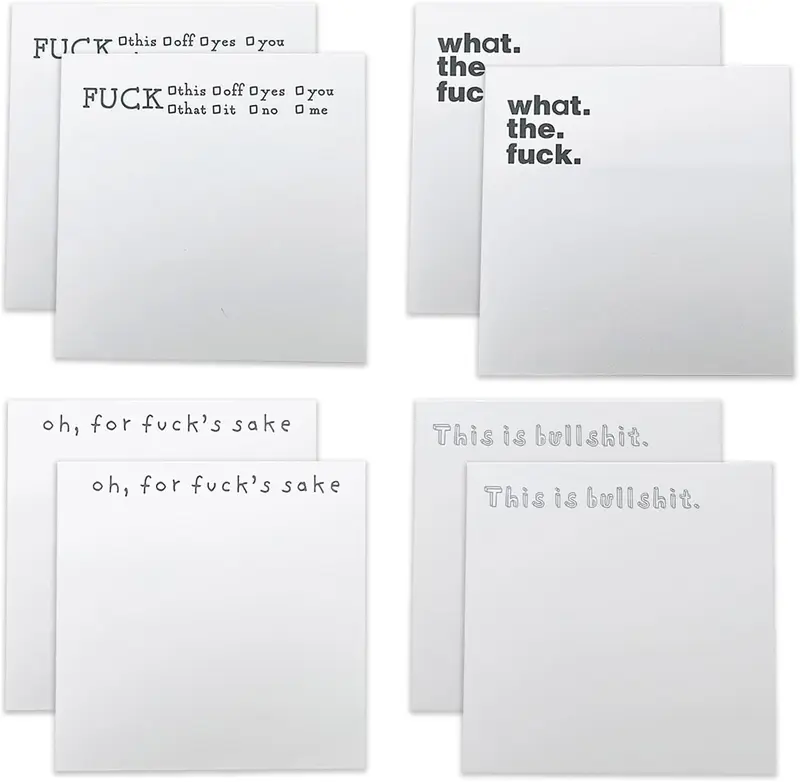 4/8 Pcs Funny Sticky Note, Funny Spoof -it Notes and Pens,  Off Sticky Notes for Study Office Supplies, Notebook Labels,  (8PCS)