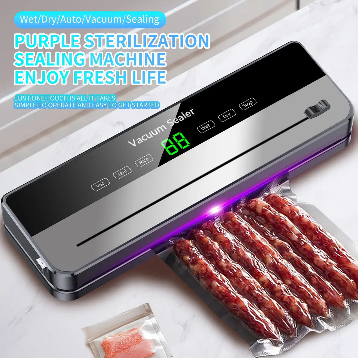 Vacuum Sealer Kit with 30 Bags, 65kPa Automatic Food Sealing Machine, Dual Dry Wet Modes, 6-in-1 Sous Vide Vacuum Sealer#DealsForYouDays