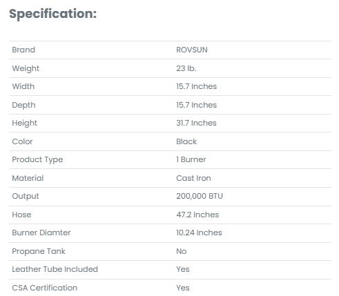 [TOP RATED - FLASH SALE] ROVSUN 1-Burner 200000 BTU Outdoor Camping Propane Stove