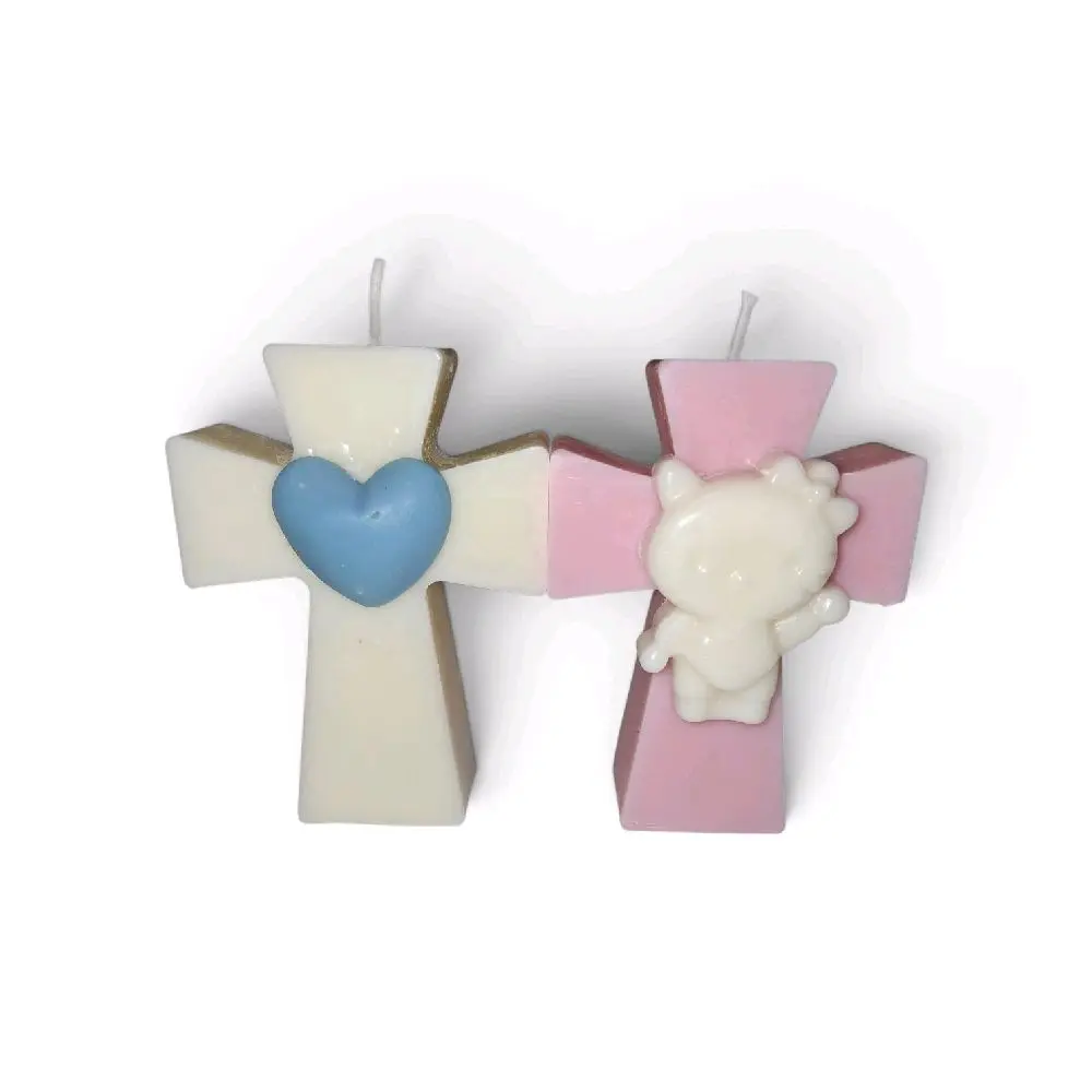 Decorated Cross-Shaped Scented Candle