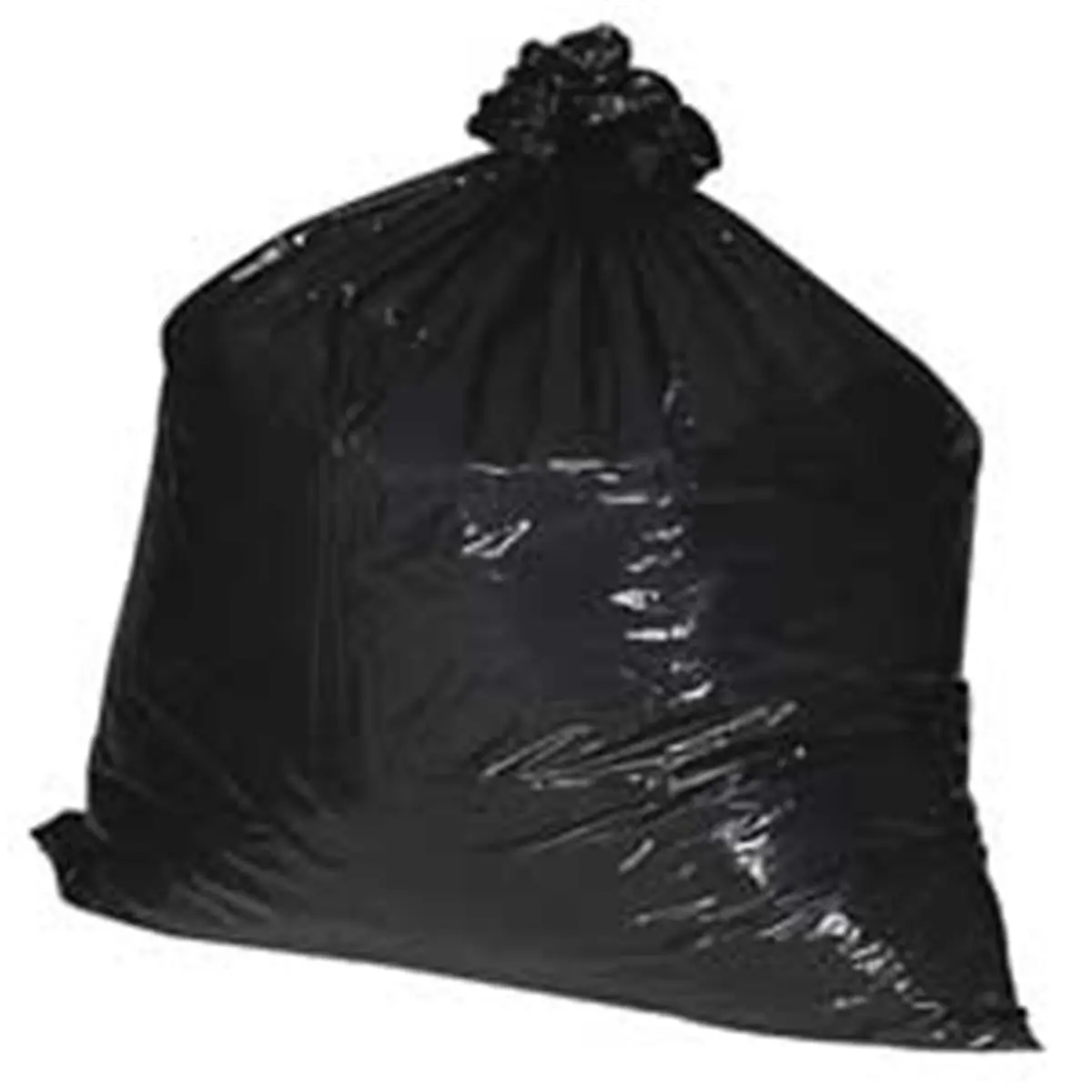 Plastic Recycled Trash Can Liners - 40-45 Gal, 1.65mil Thickness, 40in x 46in Size, Black Home Care Trash Bags
