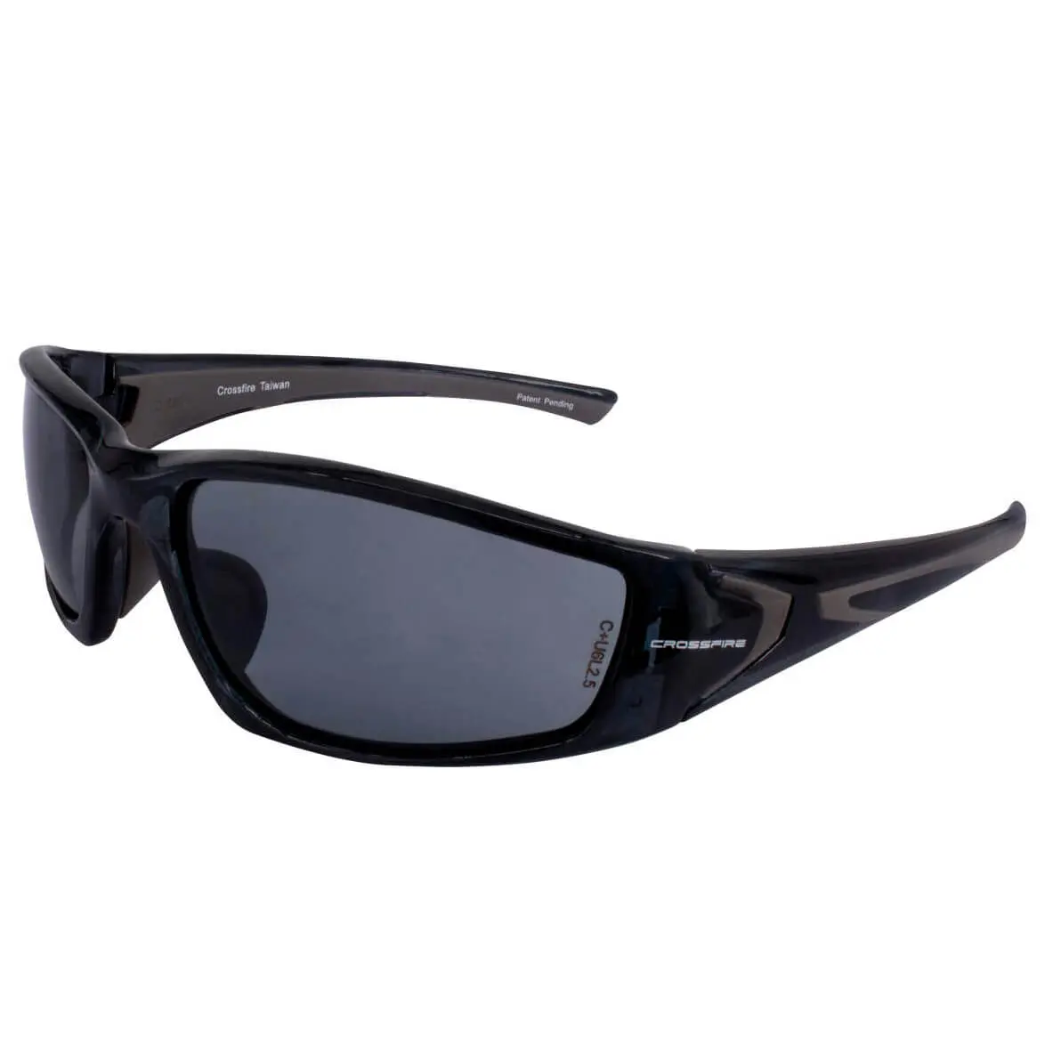 Crossfire Z87 Safety Glasses, Black Frame with Smoke Lenses, Impact-Resistant Work Safety Goggles for Home Improvement Use, Safety Goggles Z87