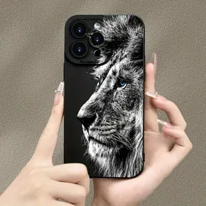 Lion-Pattern Phone Case, Full Coverage Phone Protective Cover, Phone Accessories Compatible with iPhone 11 12 13 14 15 16 Pro Max