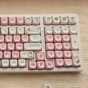 Aston DigitalMilky Sugar Bunny Keycap Set - Perfectly decorate your keyboard with these comfortable and adorable keycaps, suitable for both office work and gaming. Ideal as a Valentine's Day gift or holiday present. Includes only the keycaps, no keyboard
