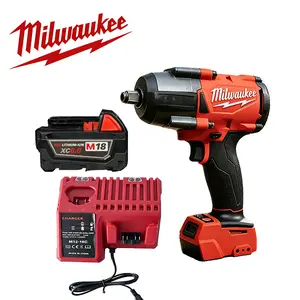 Milwaukee M18 1000N 6.0AH 1/2" High Torque Impact Wrench Kit, 1000 ft-lbs Fastening, 1400 ft-lbs Nut-Busting, 4-Mode Drive Control, Tools and Gadgets for Heavy Duty Repair, Construction garage use