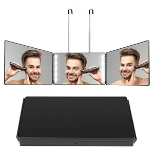 The 360 Mirror - 3 Way Mirror for Self Hair Cutting Makeup - Adjustable Trifold Barber Miror to Cut Your Own Hair - Tri Fold Self Haircut  for Men and Women Braiding - Three Sided Miror for Haircuts - Makeup Vanity Mirror