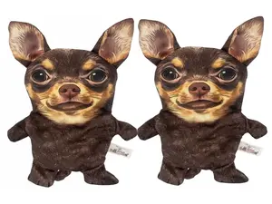 Piggy Poo and Crew Chihuahua Crinkle Squeaker Toy - 2 Pack