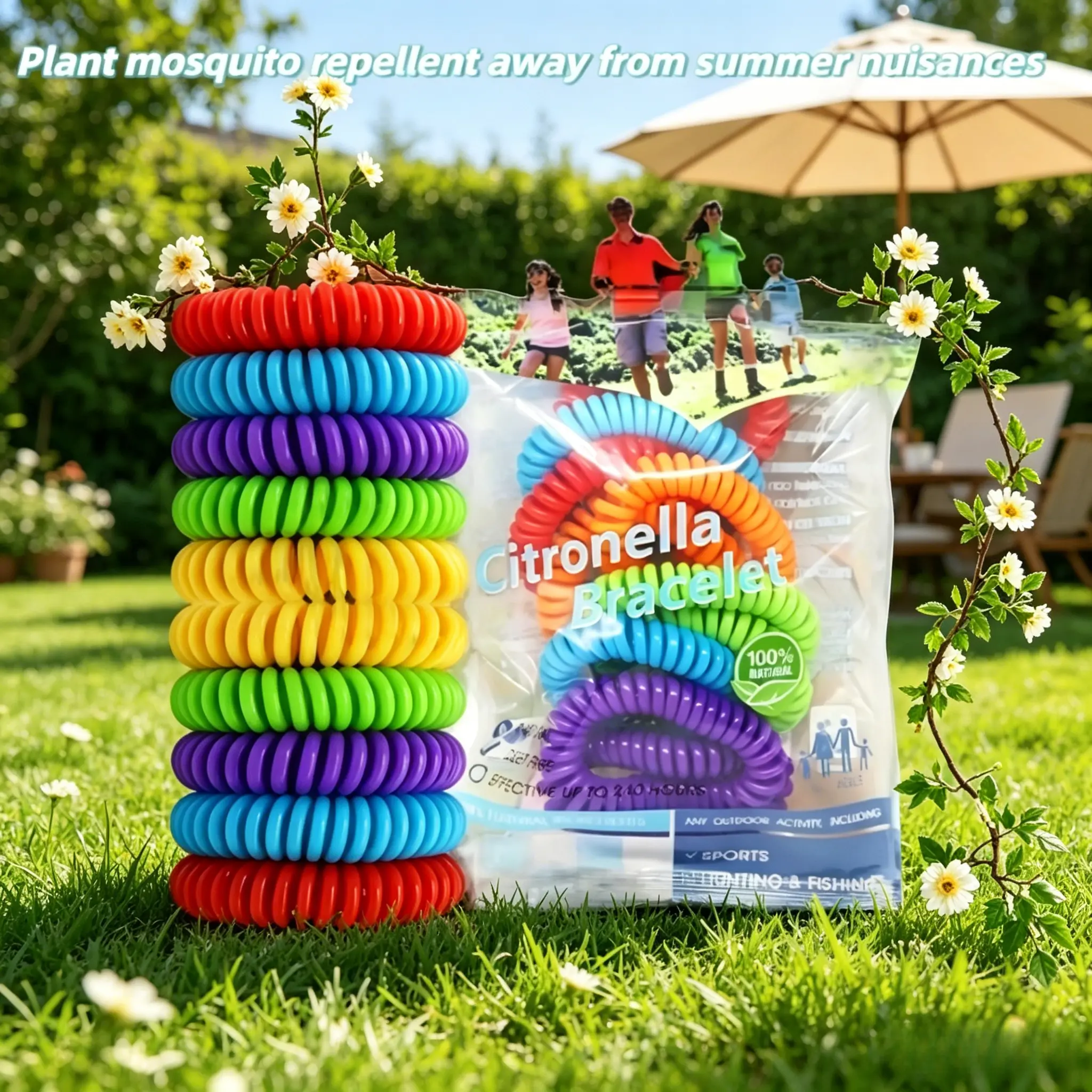10 Pcs Outdoor Mosquito Repellent Bracelet, Portable Insect Guard for Camping and Hiking, Effective Bug Control for Outdoor Activities