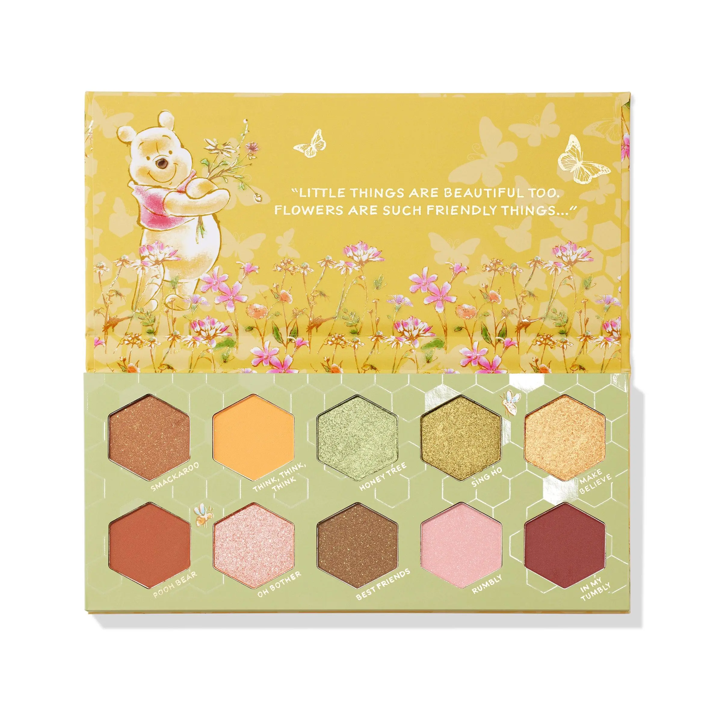 ColourPop Cosmetics LLC Sweet As Can Bee Disney Winnie the Pooh Shadow Palette Shimmer Eyeshadow Matte Glitter Flawless Makeup Honey Tones 0919