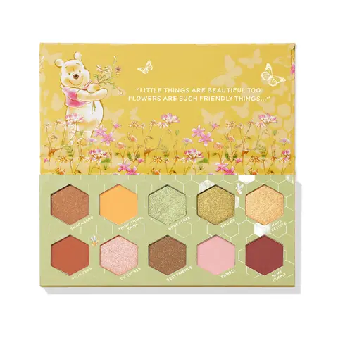ColourPop Cosmetics LLC Sweet As Can Bee Disney Winnie the Pooh Shadow Palette Shimmer Eyeshadow Matte Glitter Flawless Makeup Honey Tones 0919