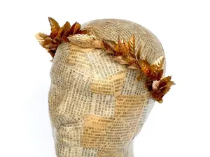 Gold Leaf Headband, Gold Leaf Crown, Laurel Leaf Headpiece, Myrtle Leaf Garland, Roman, Toga Costume, Greek Wedding, Winter Wedding, Boho