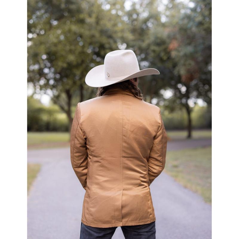 Platini:Men's Double Button Light Brown Blazer