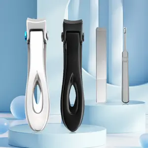 Large Opening Nail Clippers for Elderly People Thick Nail Clippers with Portable Art Tools for Daily Grooming Needs Black Handle Manicure Kit