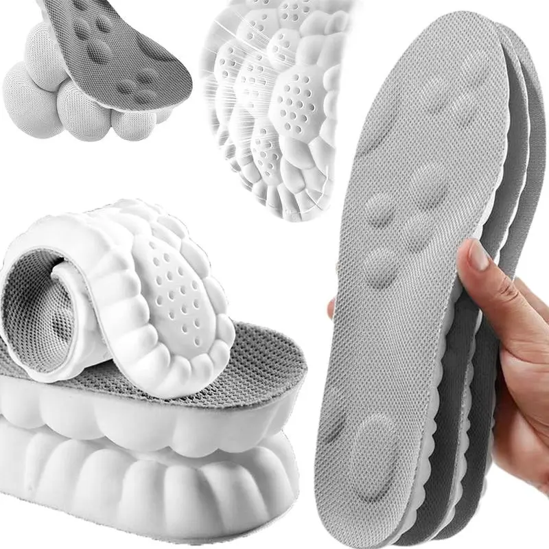 4D Cloud Max Cushion Extra Large Shoe Insoles, Unisex Anti-Fatigue Shock Absorbing Arch Support Inserts, Relieve Heel Arch & Plantar Fasciitis Pain for Men Women Daily Wear, Buy 1 Get 1 Free Foot Care Accessories