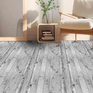 Wood Grain Pattern Self-adhesive Wallpaper, Durable PVC Material, Waterproof & Moisture-proof Floor Sticker, Decorative Wallpaper for Home Living Room Bedroom Kitchen
